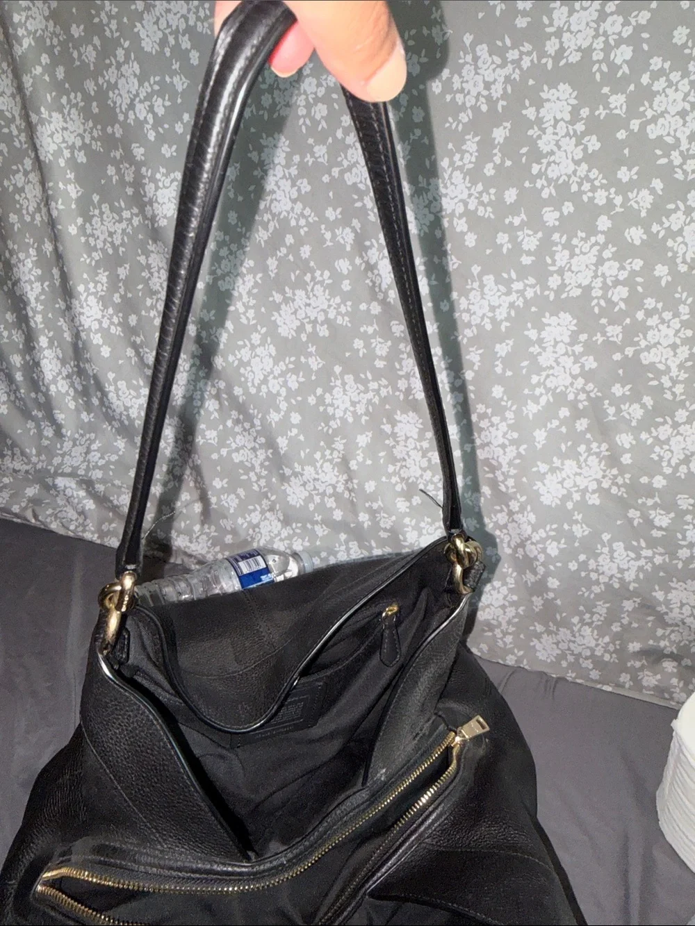Coach Black Leather Shoulder Bag